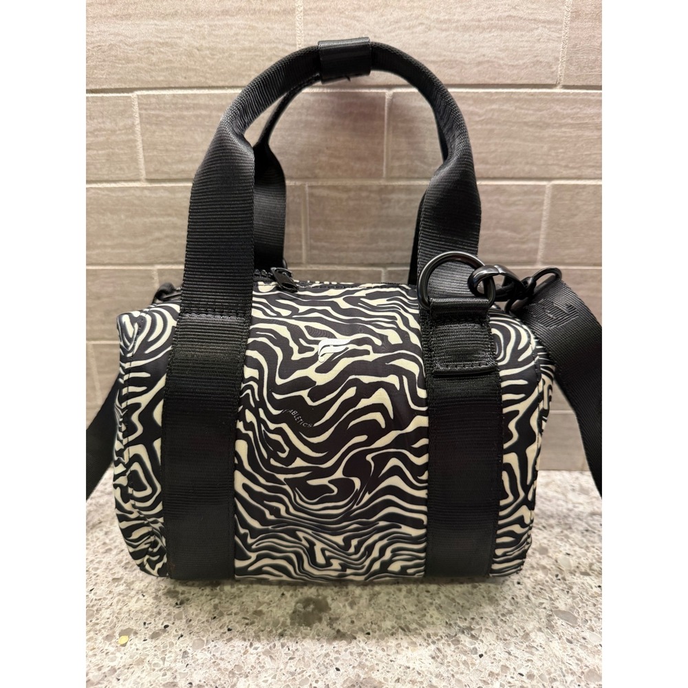 Fabletics Black/White Compact Zebra Print Mini Grip Duffle Bag/Purse/Gym Bag - Picture 2 of 10